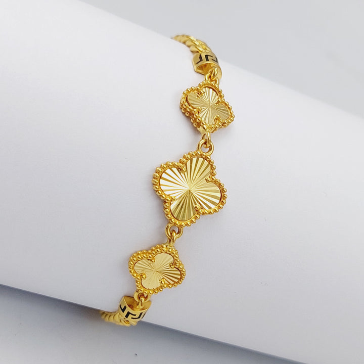 21K Gold 21K Clover Bracelet by Saeed Jewelry - Image 4