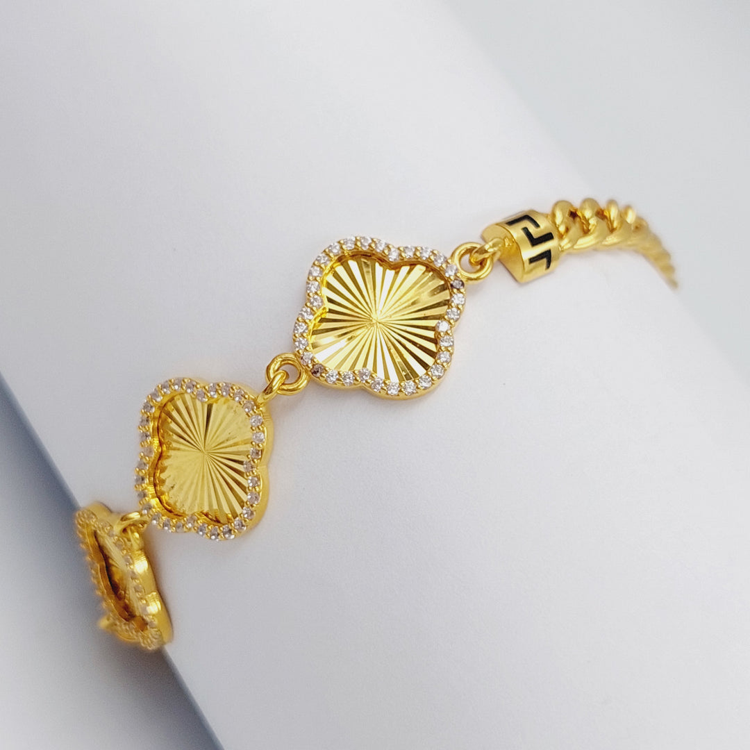 21K Gold 21K Clover Bracelet by Saeed Jewelry - Image 3