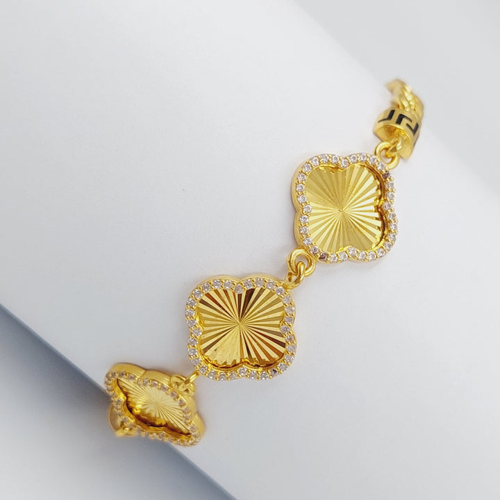 21K Gold 21K Clover Bracelet by Saeed Jewelry - Image 1