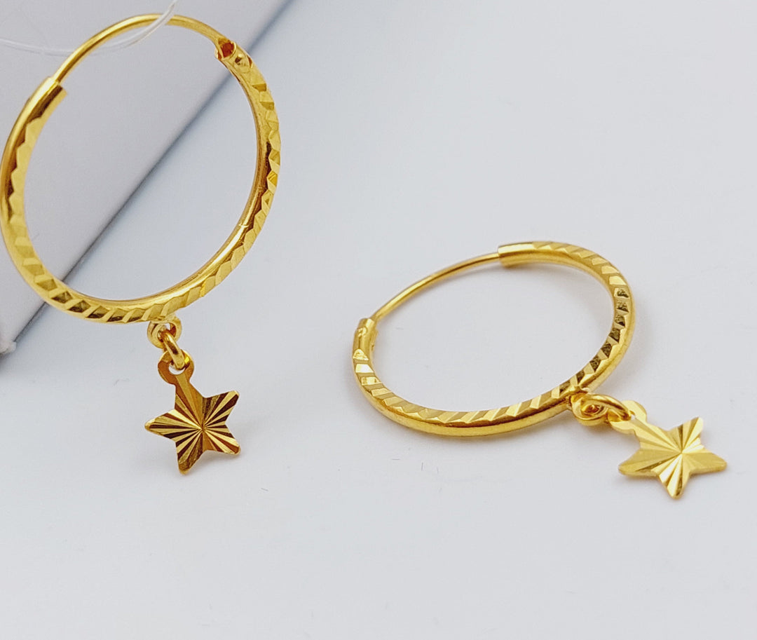 21K Gold Star Earrings by Saeed Jewelry - Image 4