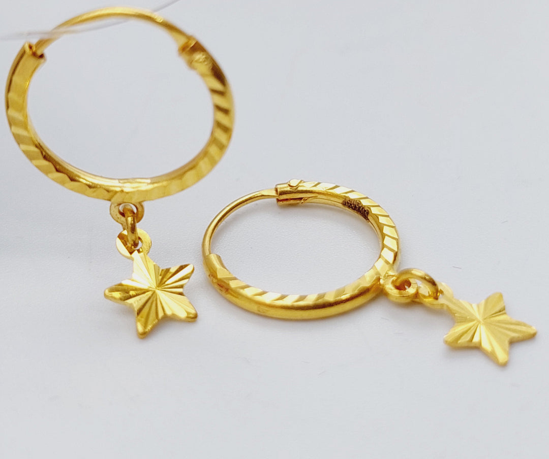 21K Gold Star Earrings by Saeed Jewelry - Image 6