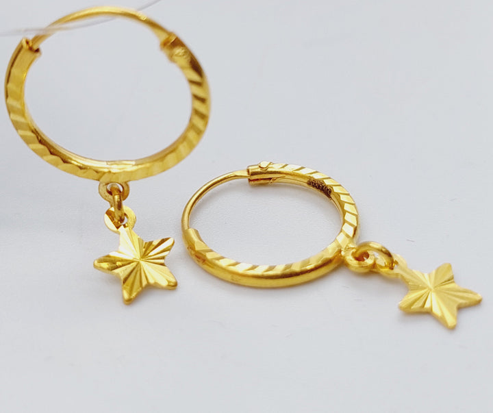 21K Gold Star Earrings by Saeed Jewelry - Image 8