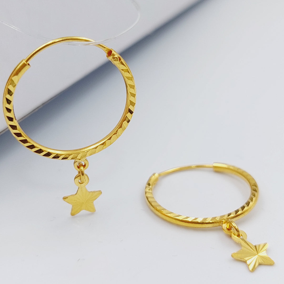 21K Gold Star Earrings by Saeed Jewelry - Image 1