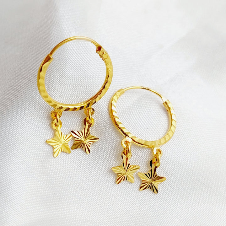 21K Gold Star Earrings by Saeed Jewelry - Image 5