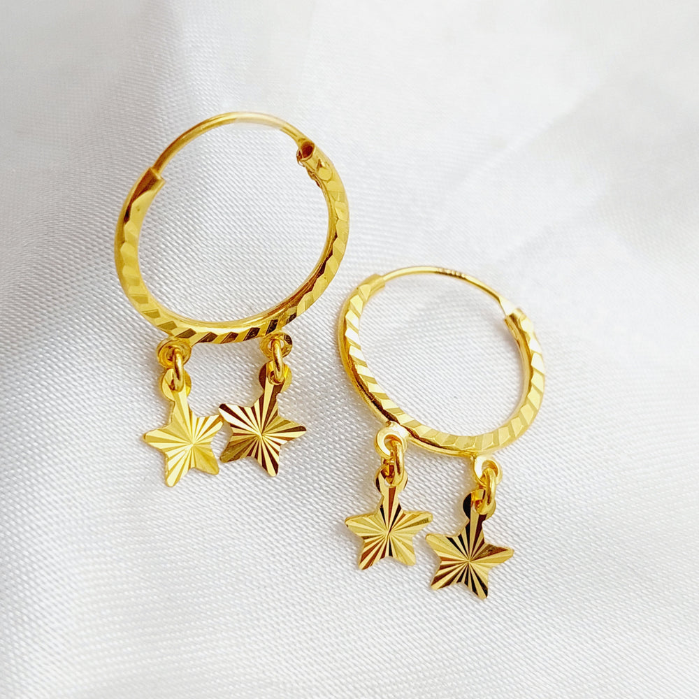 21K Gold Star Earrings by Saeed Jewelry - Image 2