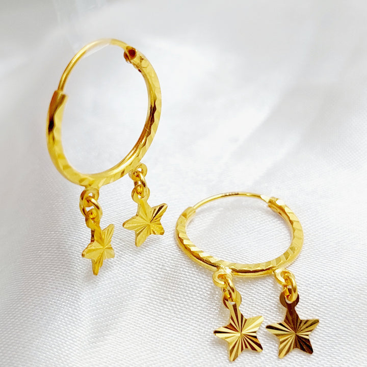 21K Gold Star Earrings by Saeed Jewelry - Image 3