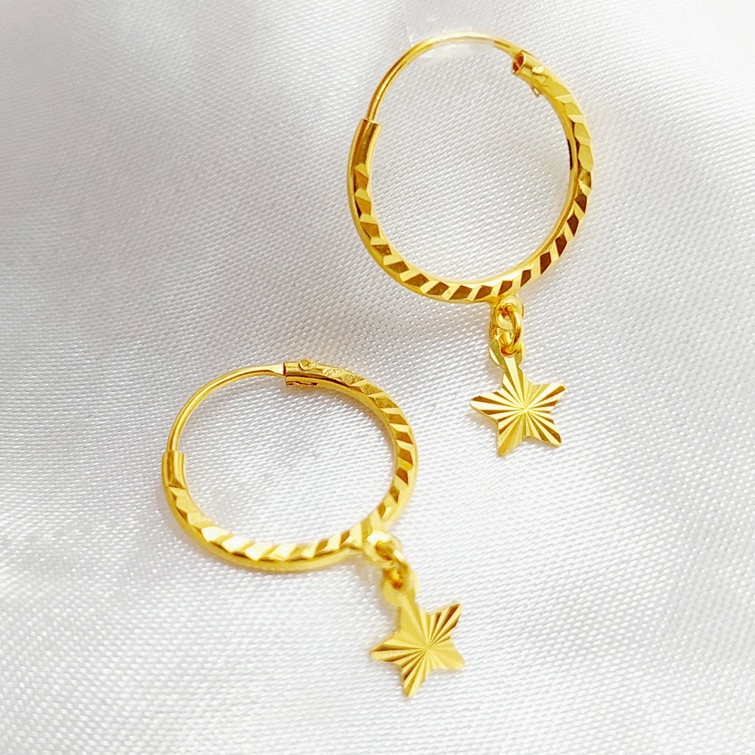 21K Gold Star Earrings by Saeed Jewelry - Image 1