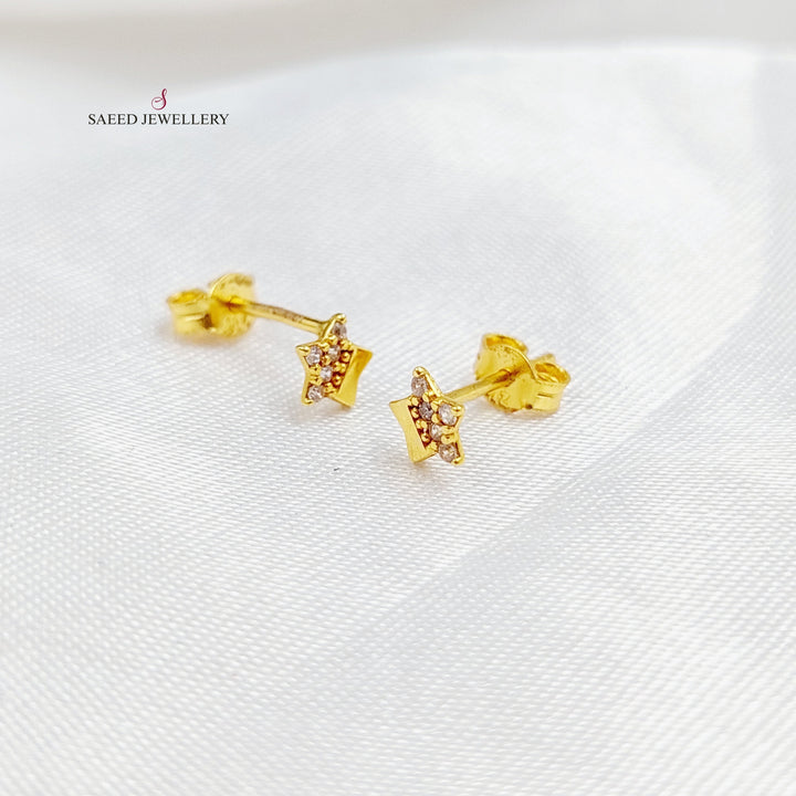 21K Gold Star Earrings by Saeed Jewelry - Image 3