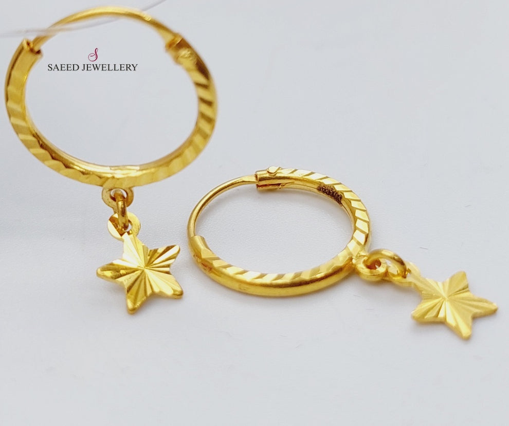 21K Gold Star Earrings by Saeed Jewelry - Image 7