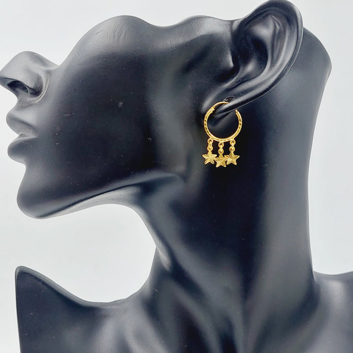 21K Gold Star Earrings by Saeed Jewelry - Image 7