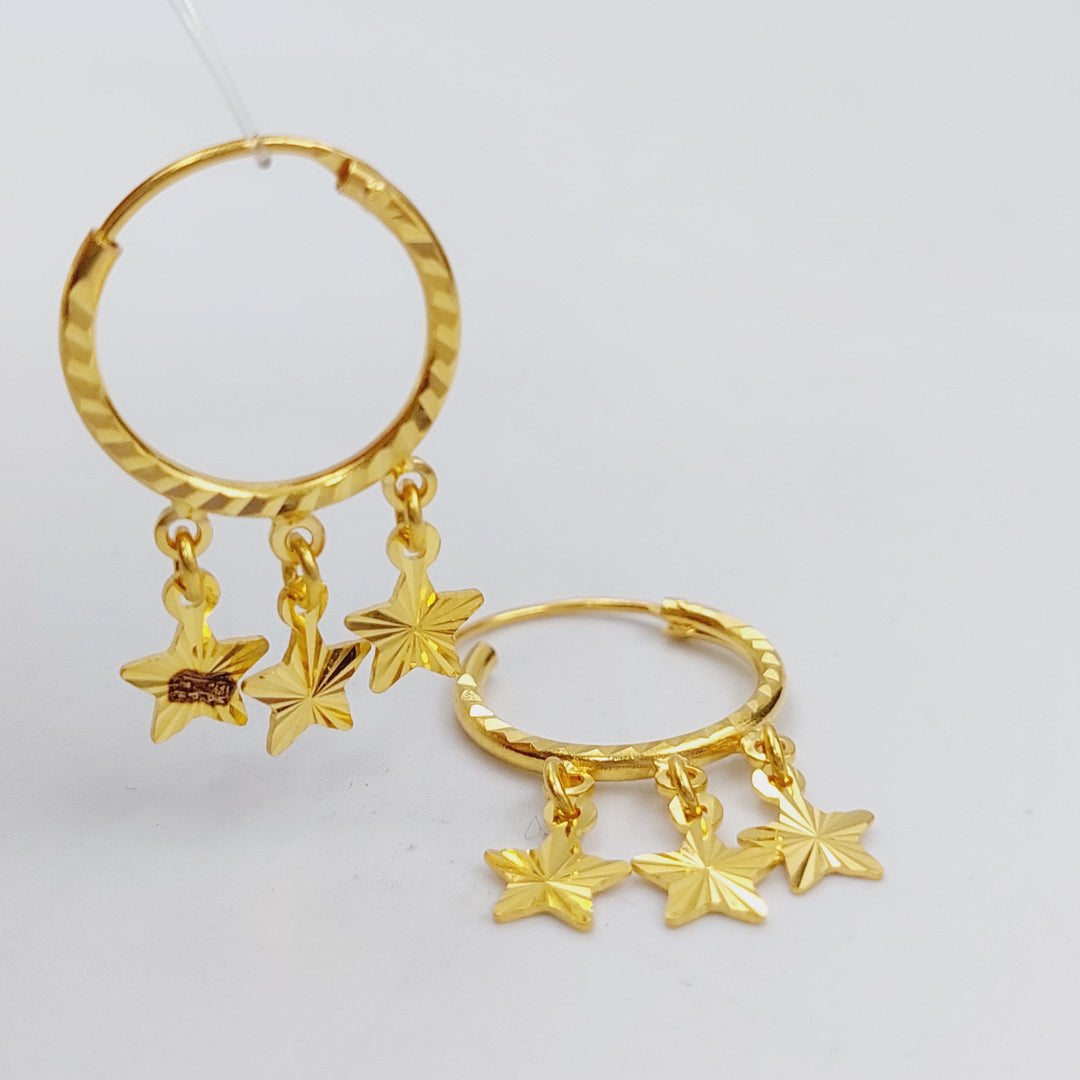 21K Gold Star Earrings by Saeed Jewelry - Image 5