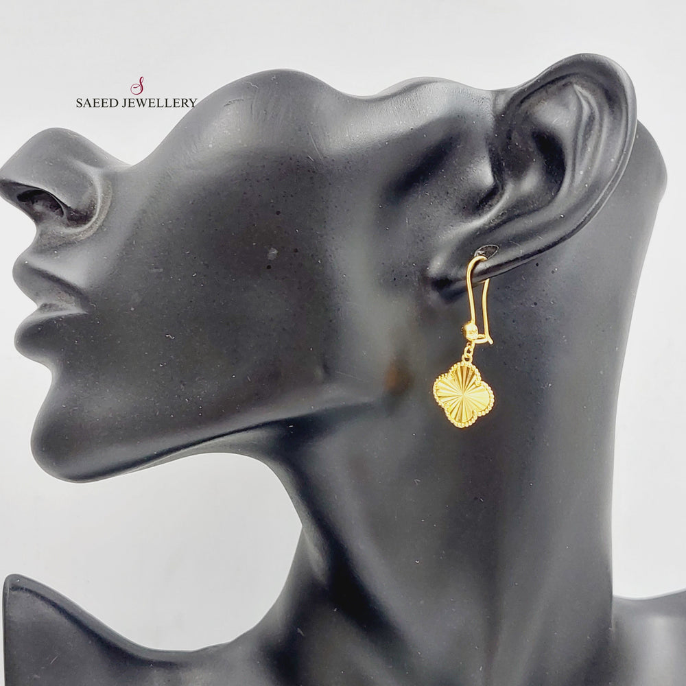 21K Gold 21K Clover Earrings by Saeed Jewelry - Image 2