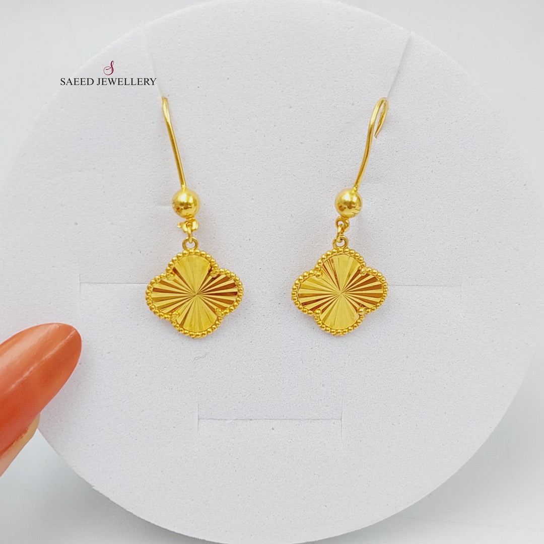 21K Gold 21K Clover Earrings by Saeed Jewelry - Image 1