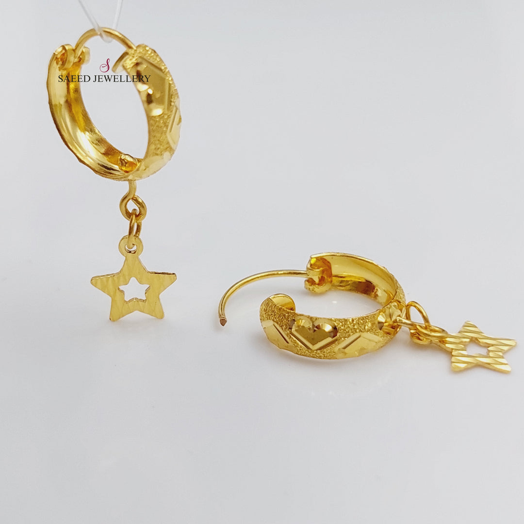 21K Gold Star Earrings by Saeed Jewelry - Image 1