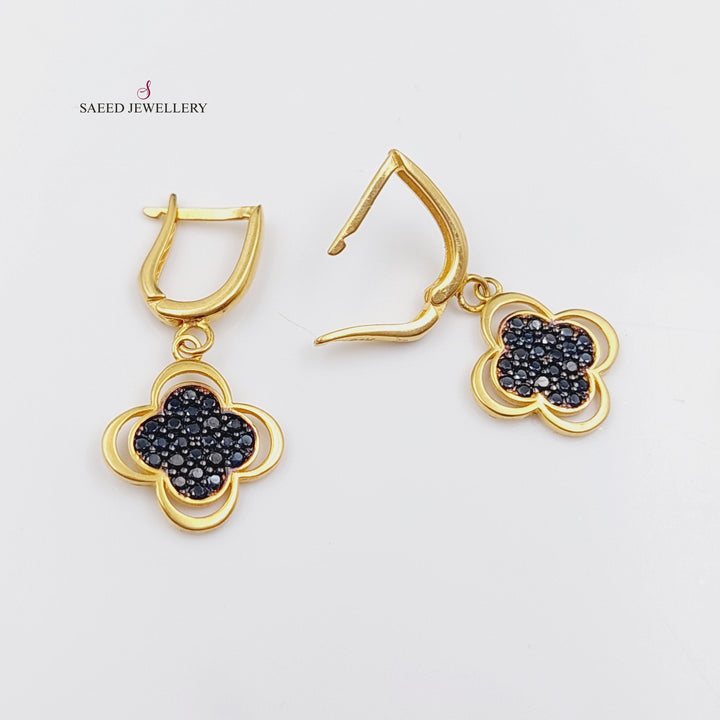 21K Gold 21K Clover Earrings by Saeed Jewelry - Image 2