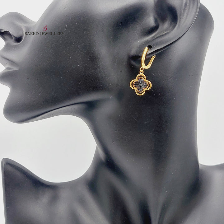 21K Gold 21K Clover Earrings by Saeed Jewelry - Image 3