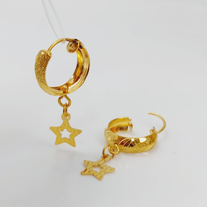 21K Gold Star Earrings by Saeed Jewelry - Image 3