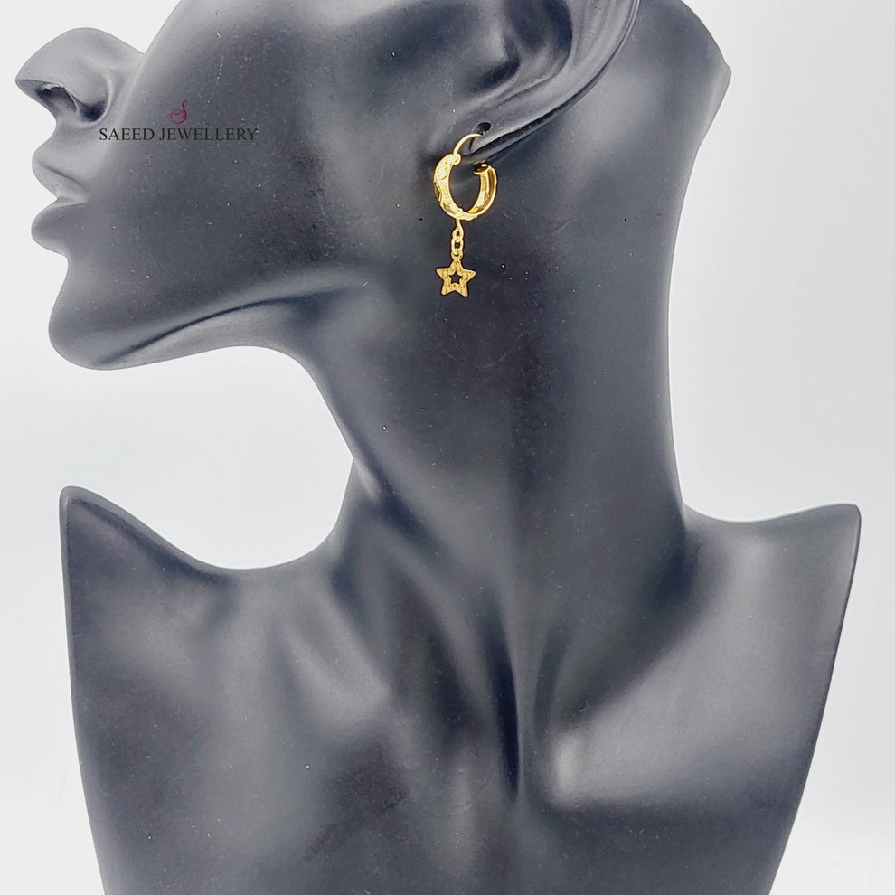 21K Gold Star Earrings by Saeed Jewelry - Image 8