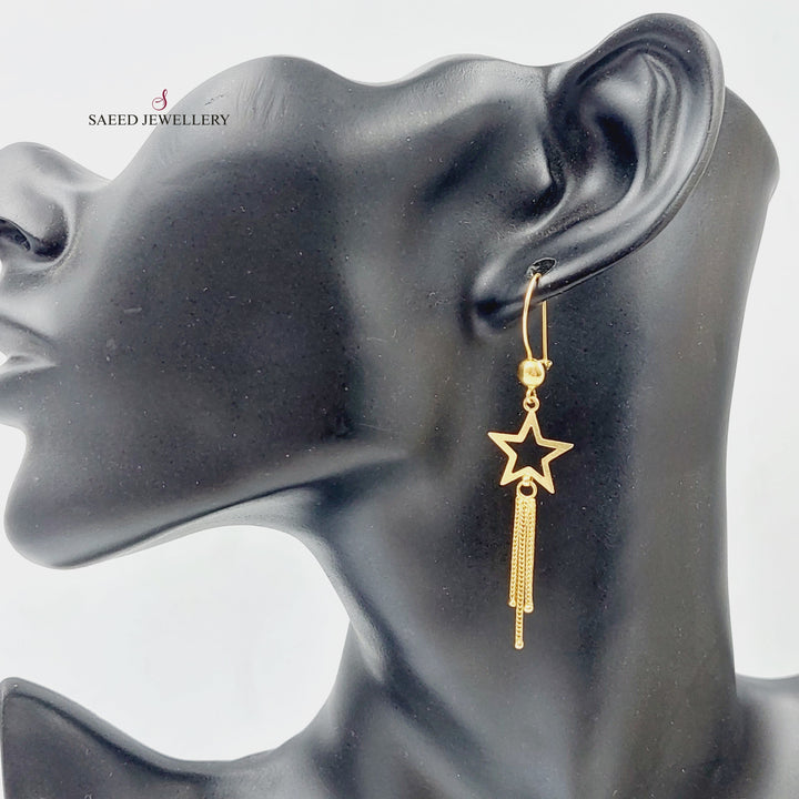 21K Gold Star Earrings by Saeed Jewelry - Image 3