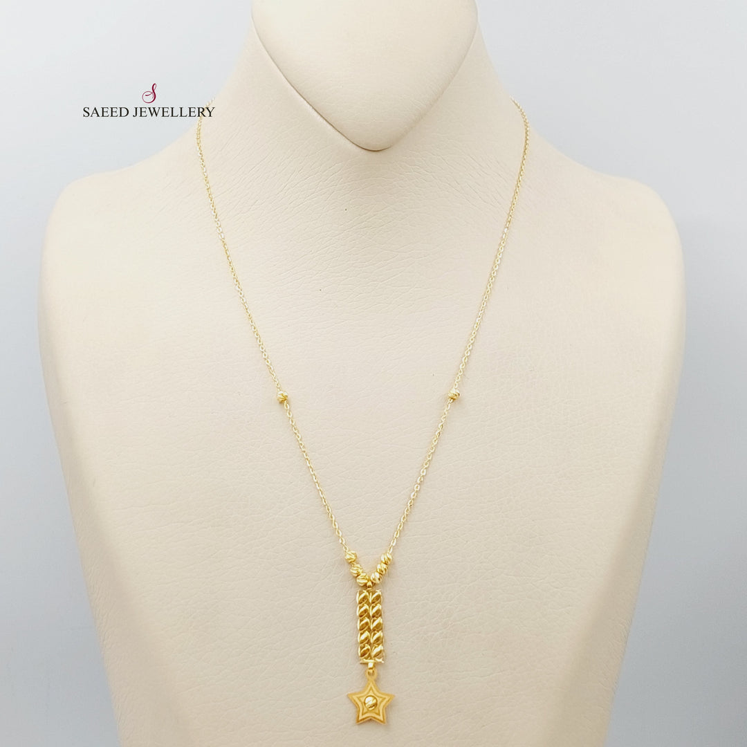 21K Gold 21K Clover Necklace by Saeed Jewelry - Image 2