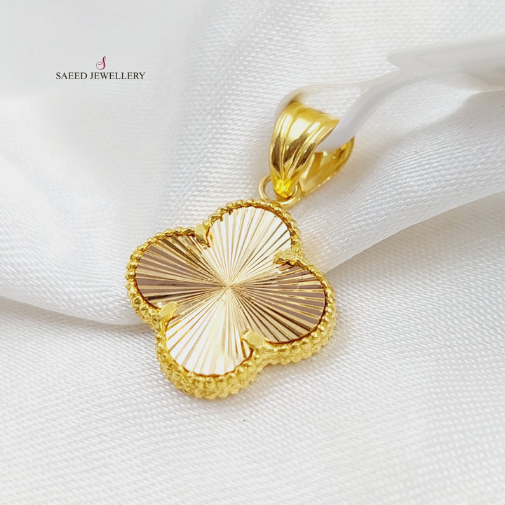 21K Gold 21K Clover Pendant by Saeed Jewelry - Image 3