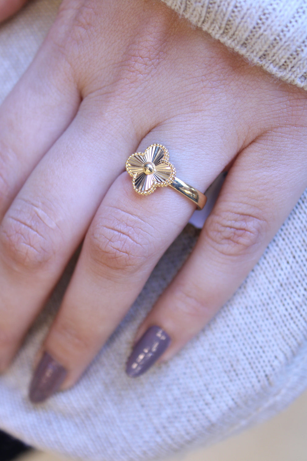 21K Gold 21K Clover Ring by Saeed Jewelry - Image 2