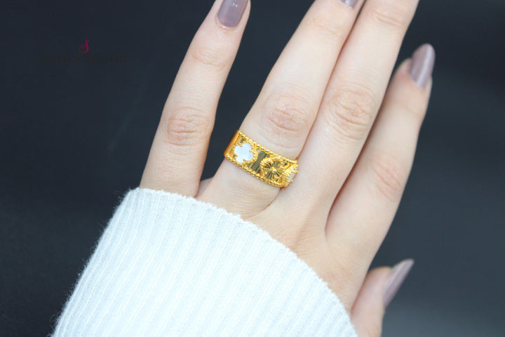 21K Gold 21K Cloverr Ring by Saeed Jewelry - Image 4