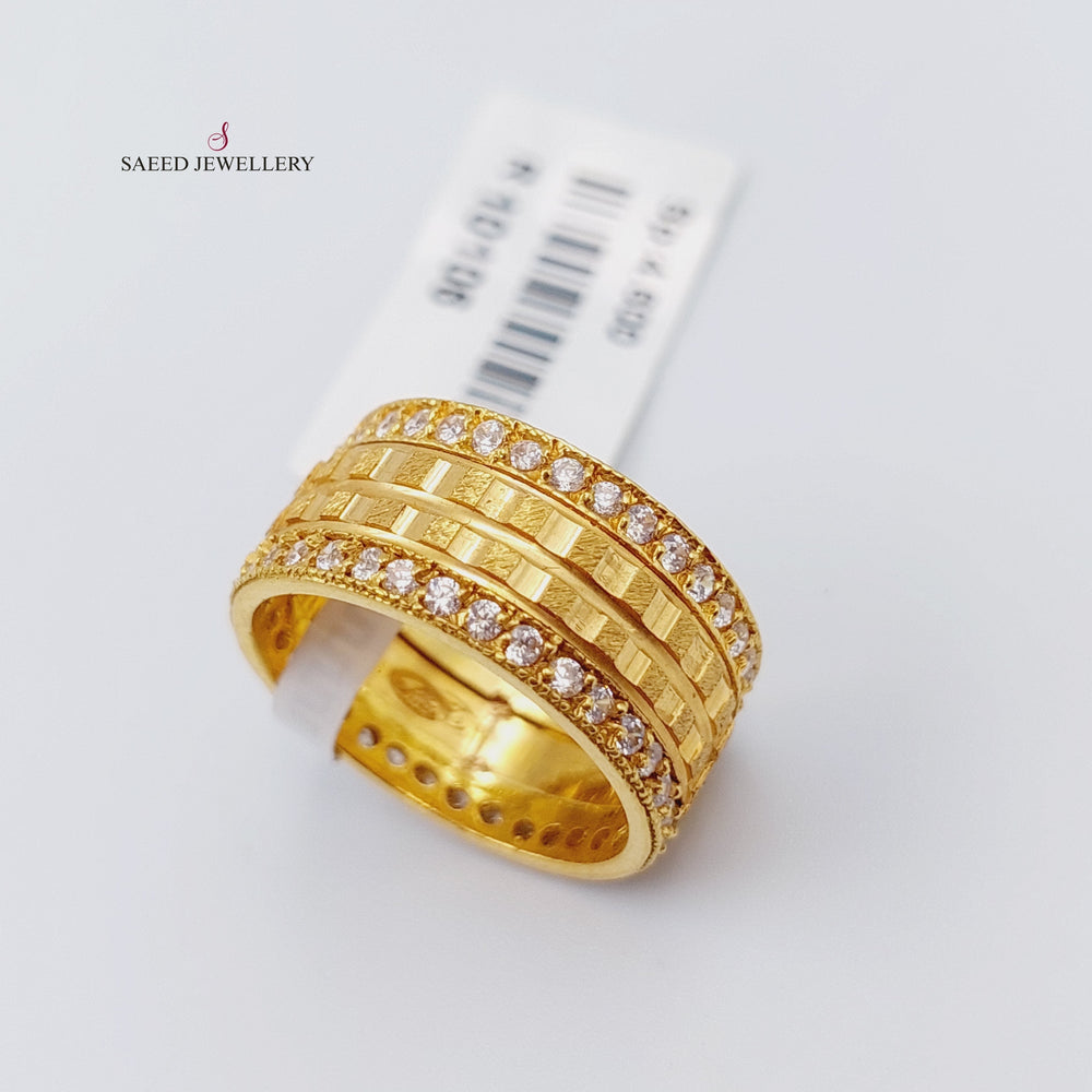 21K Gold Stone Wedding Ring by Saeed Jewelry - Image 2