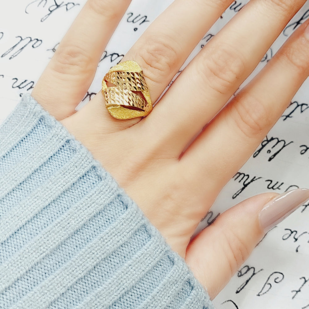 21K Sugar Ring Made of 21K Yellow Gold by Saeed Jewelry-25153