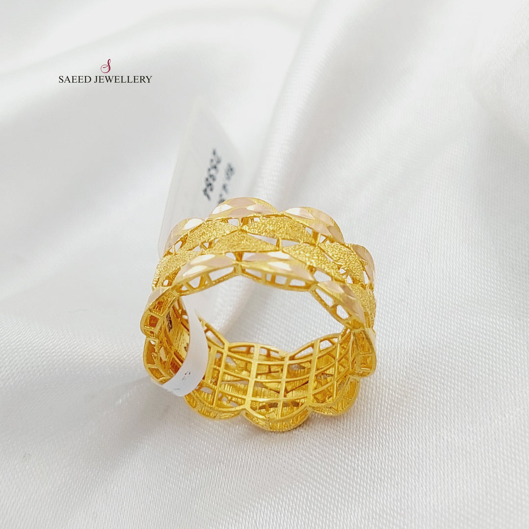 21K Gold Sugar Wedding Ring by Saeed Jewelry - Image 11