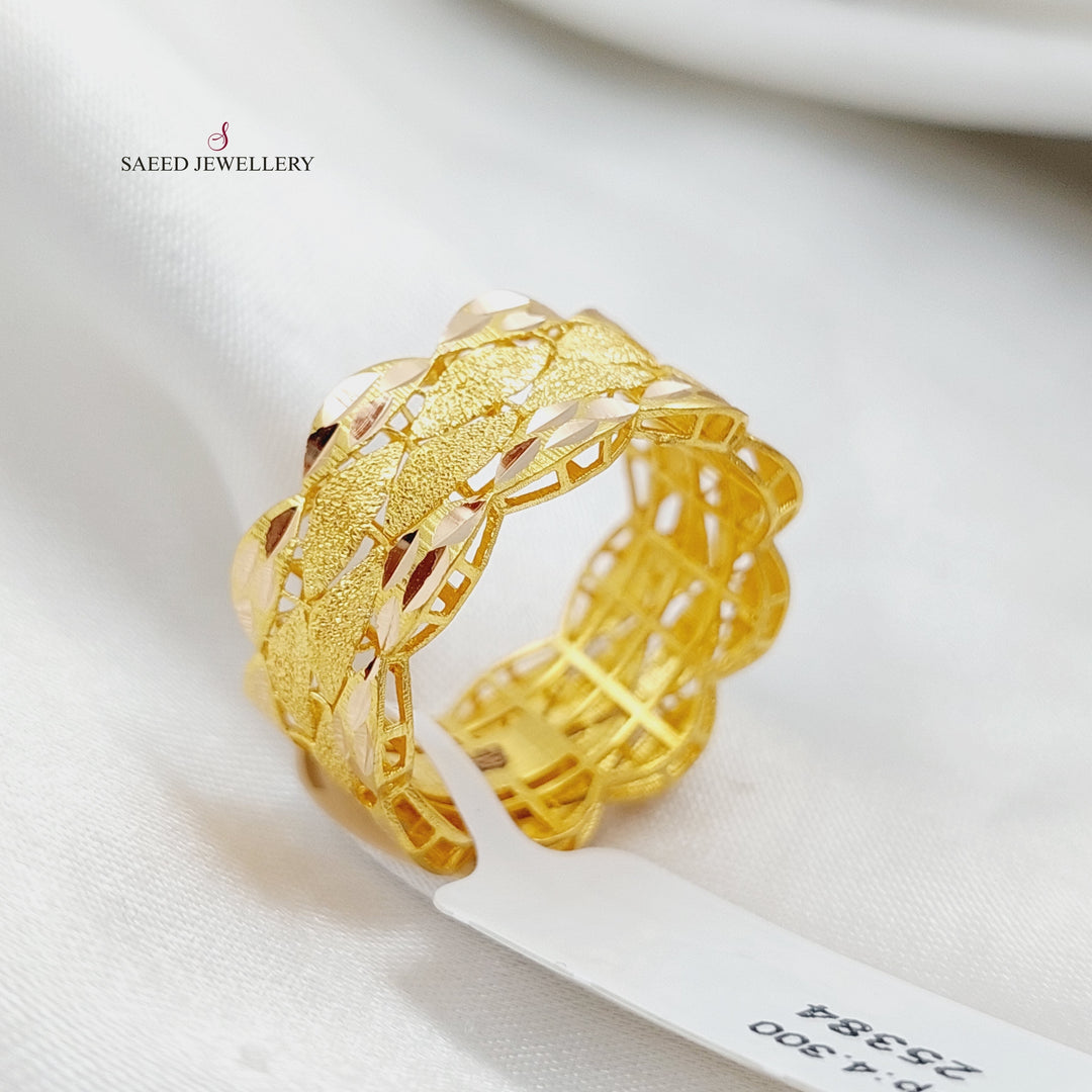 21K Gold Sugar Wedding Ring by Saeed Jewelry - Image 13