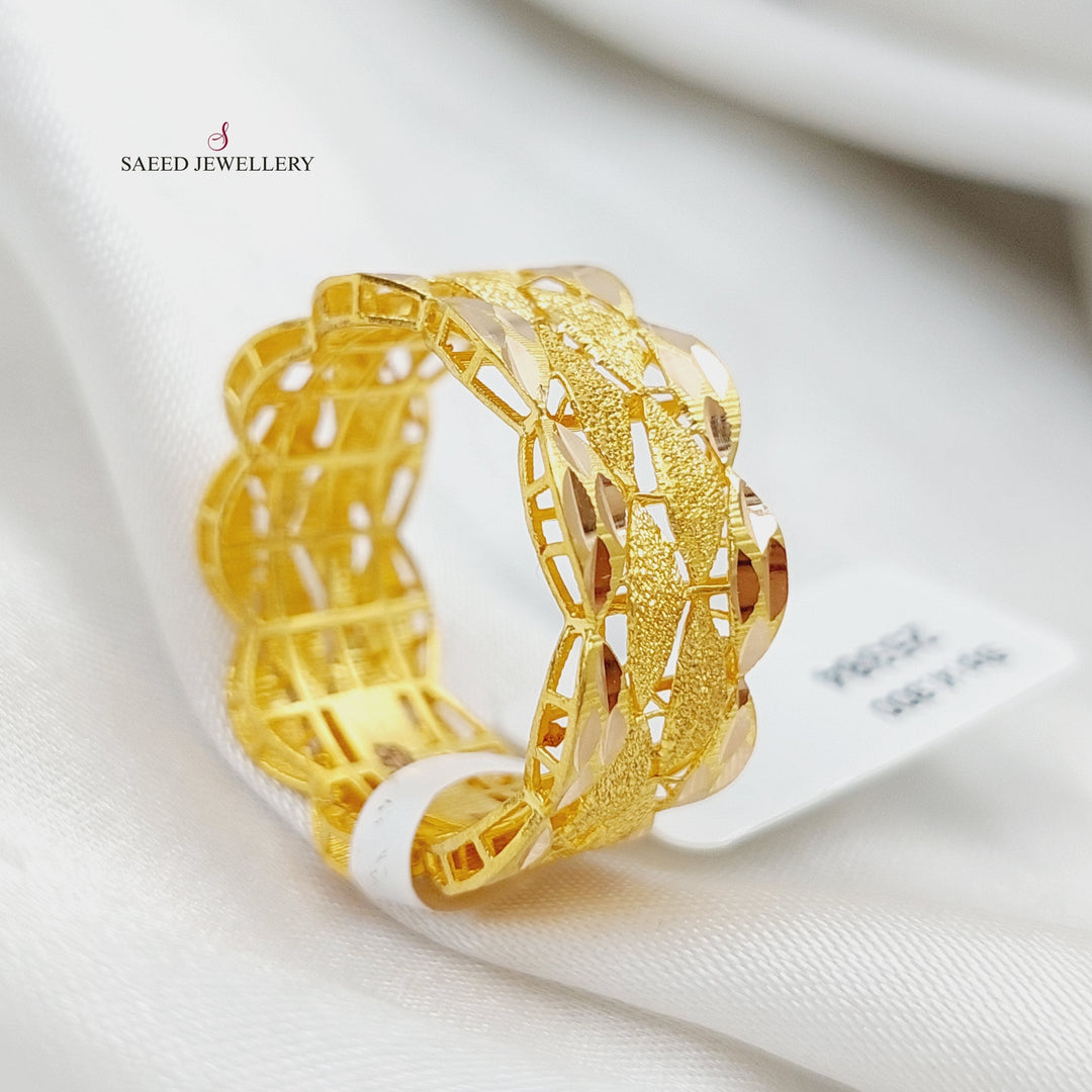 21K Gold Sugar Wedding Ring by Saeed Jewelry - Image 3