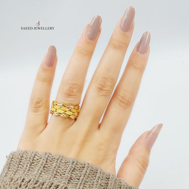 21K Gold Sugar Wedding Ring by Saeed Jewelry - Image 5