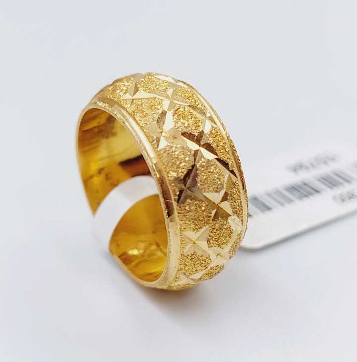 21K Gold Sugar Wedding Ring by Saeed Jewelry - Image 3