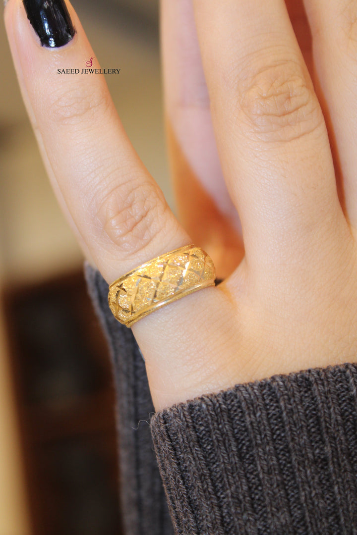 21K Gold Sugar Wedding Ring by Saeed Jewelry - Image 11