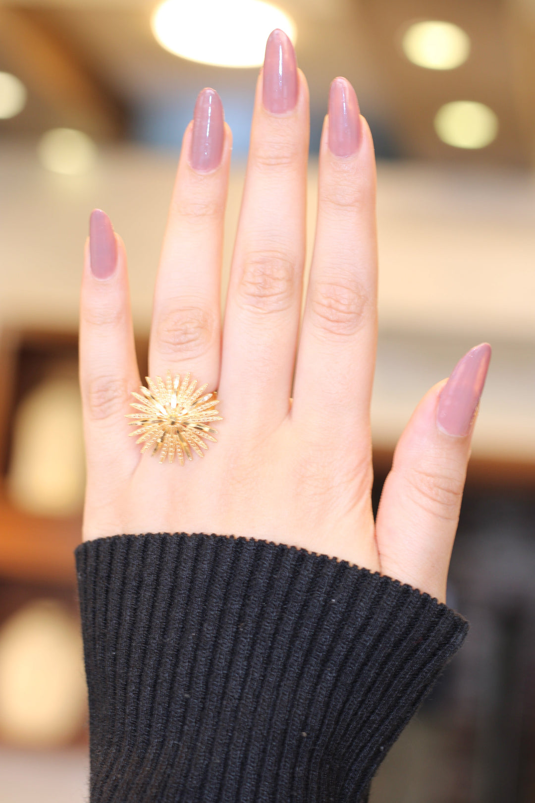 21K Gold Sun Ring by Saeed Jewelry - Image 4