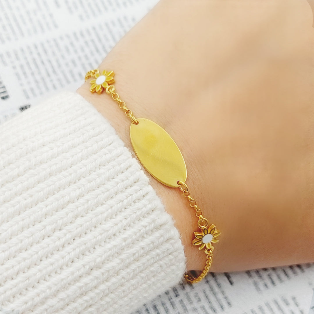 21K Gold Sunflower Bracelet by Saeed Jewelry - Image 10