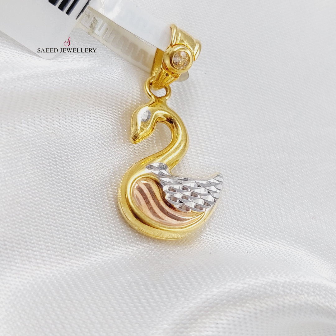 21K Gold Swan Pendant by Saeed Jewelry - Image 2