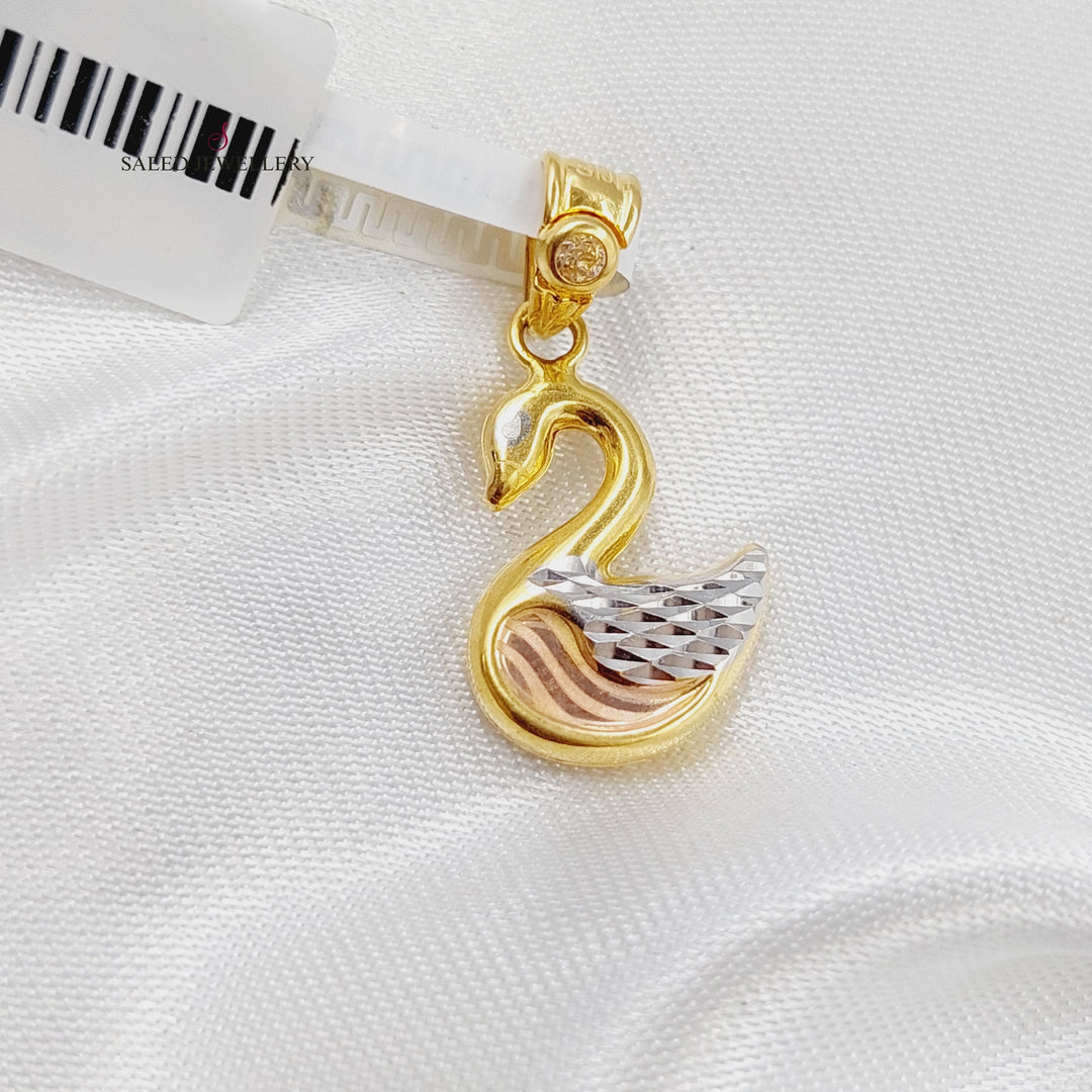 21K Gold Swan Pendant by Saeed Jewelry - Image 1