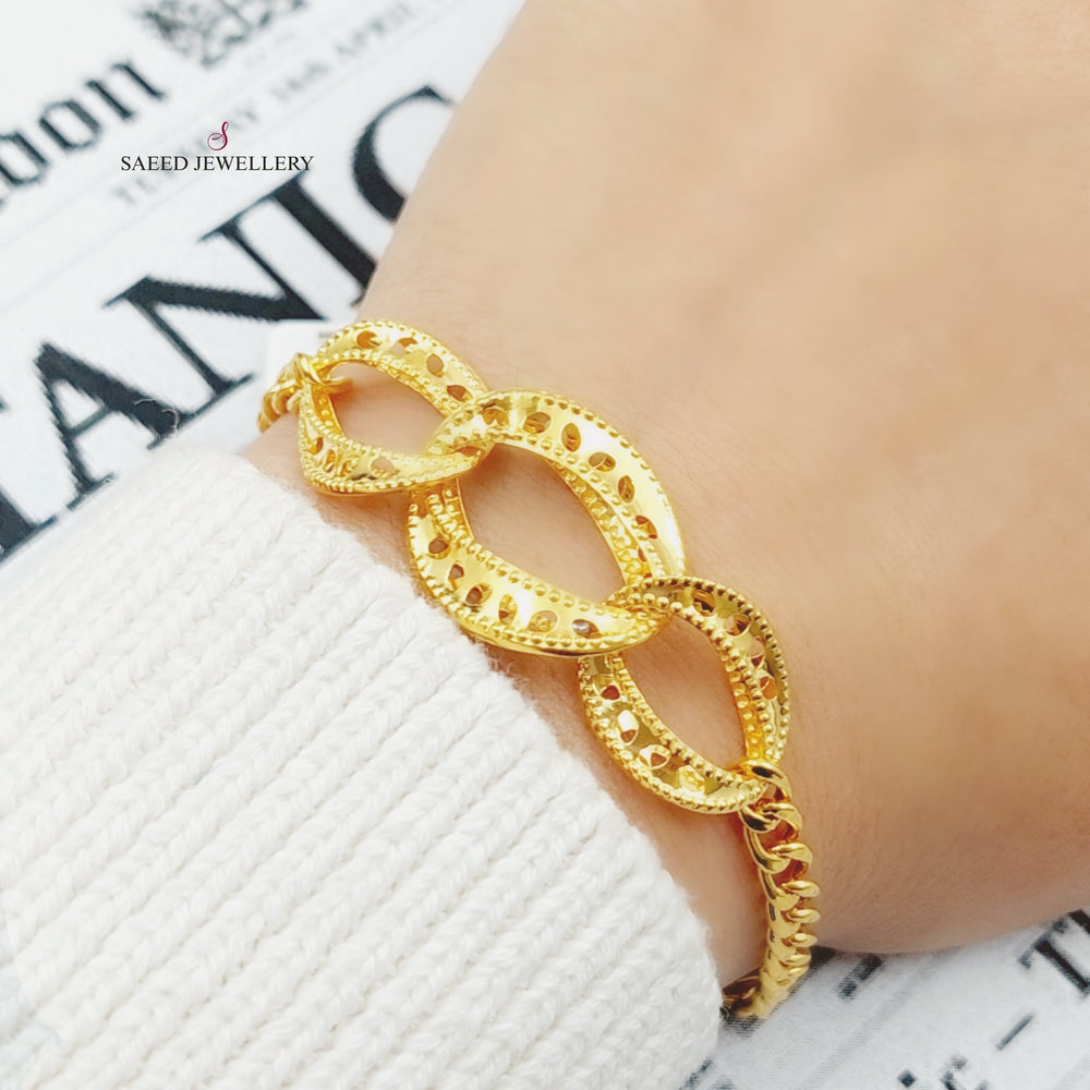 21K Taft Bracelet Made of 21K Yellow Gold by Saeed Jewelry-26612