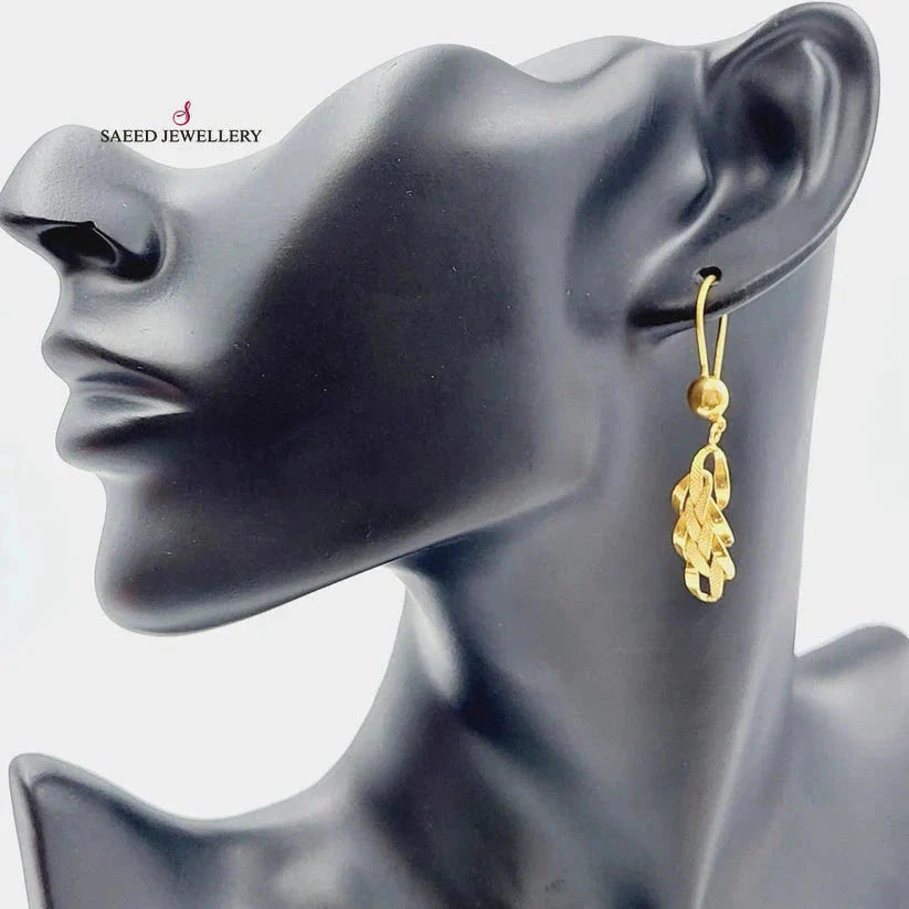 21K Taft Earrings Made of 21K Yellow Gold by Saeed Jewelry-27211