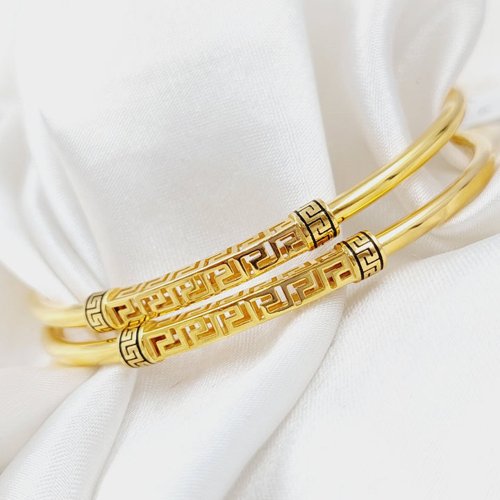 21K Gold Thin Bangle by Saeed Jewelry - Image 4