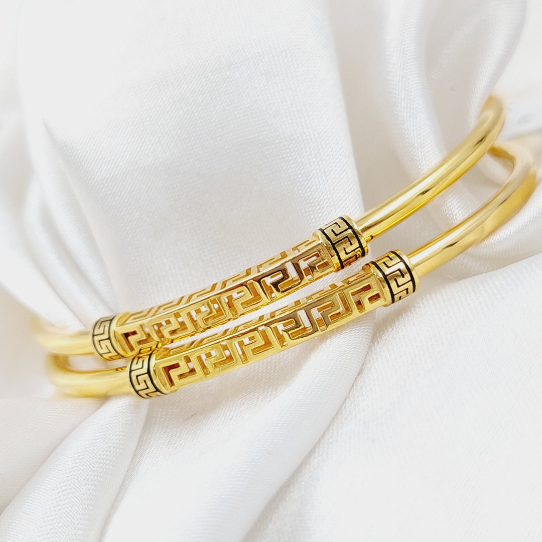 21K Gold Thin Bangle by Saeed Jewelry - Image 8