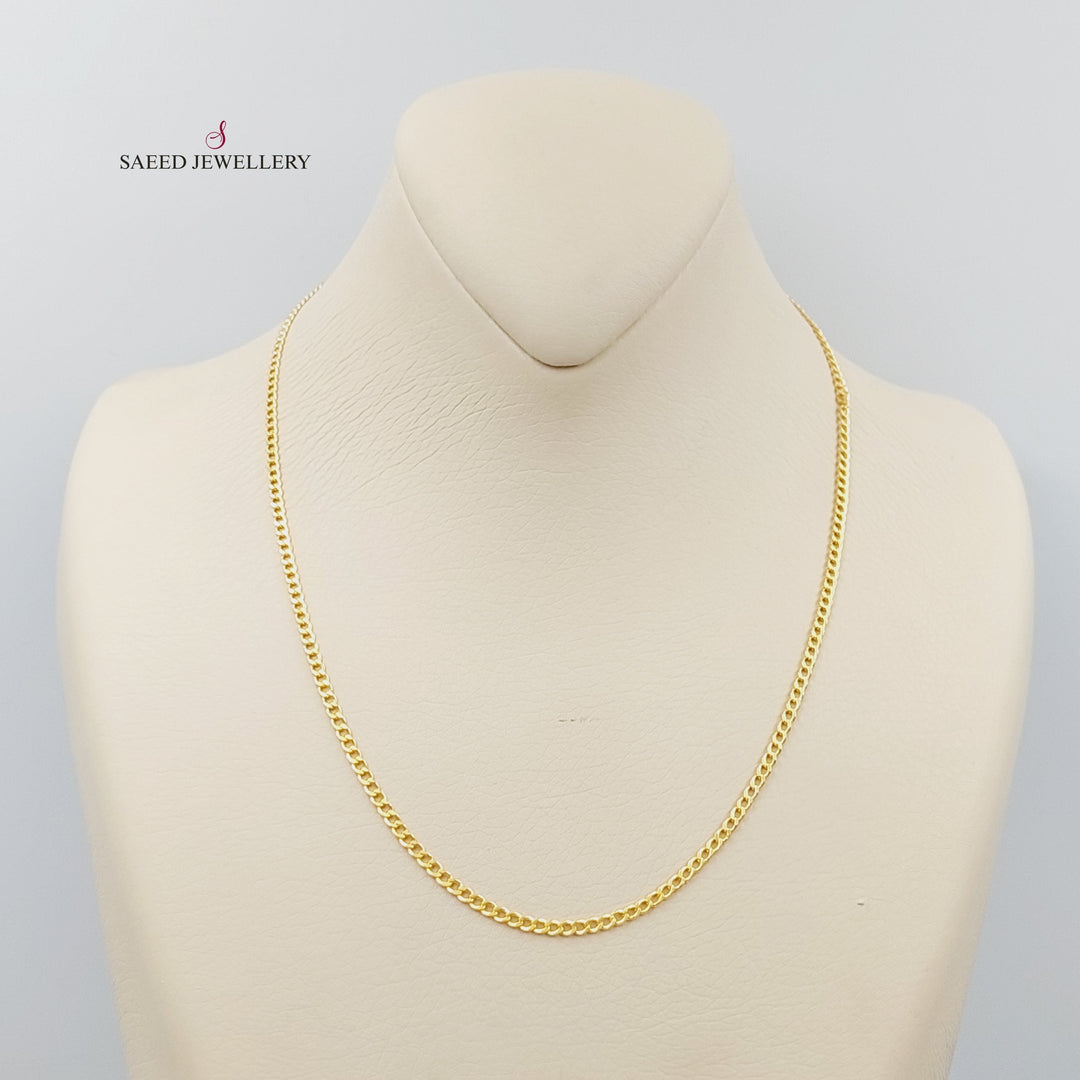 21K Gold Thin Chain 45cm by Saeed Jewelry - Image 1