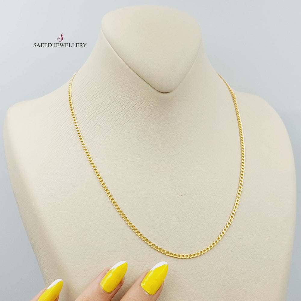 21K Gold Thin Chain 45cm by Saeed Jewelry - Image 2