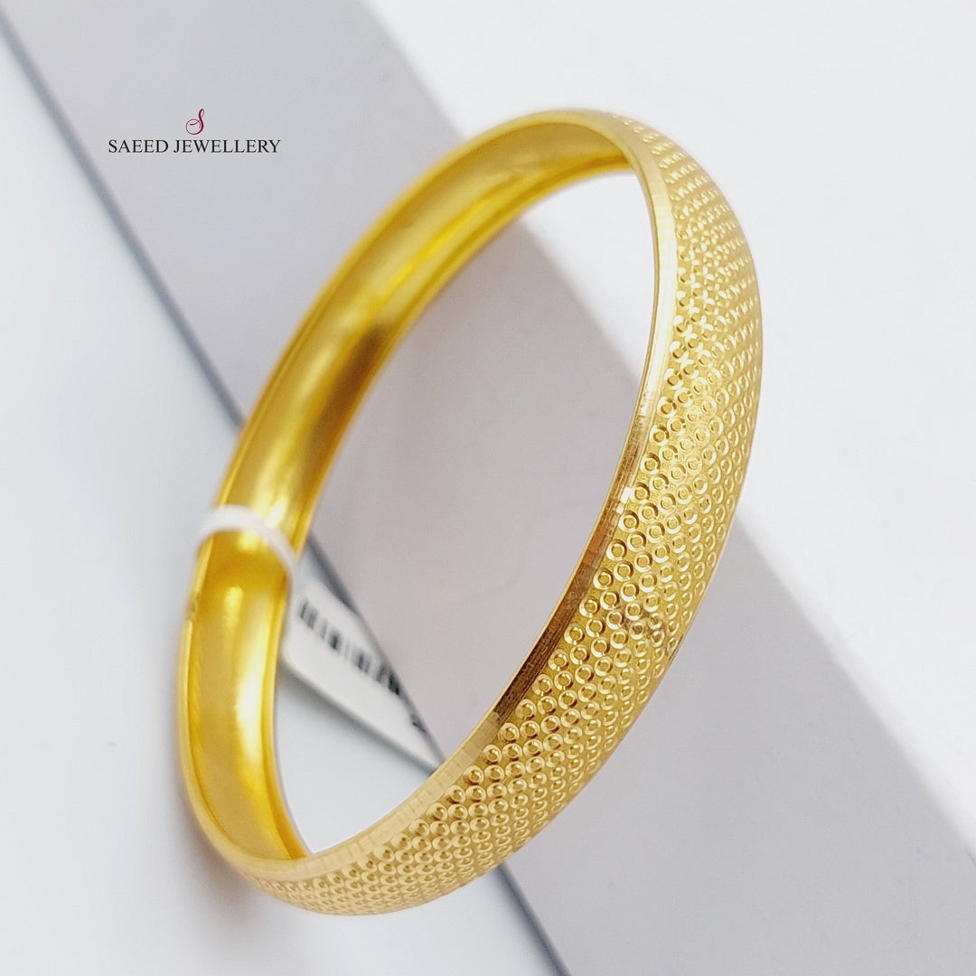 21K Gold Thin Kontor Bangle by Saeed Jewelry - Image 4