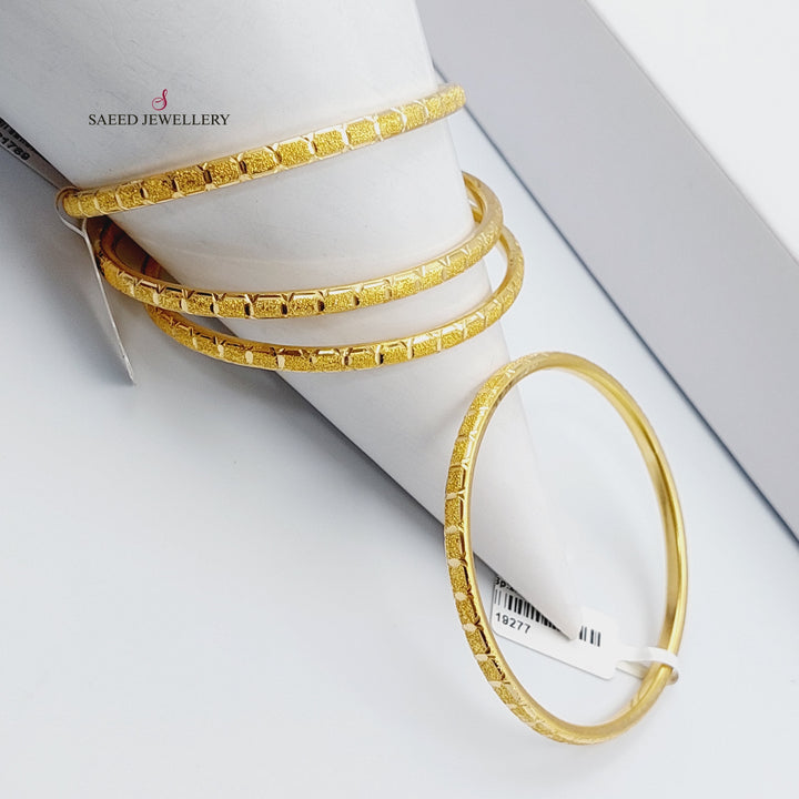 21K Thin Laser Bangle Made of 21K Yellow Gold by Saeed Jewelry-22437