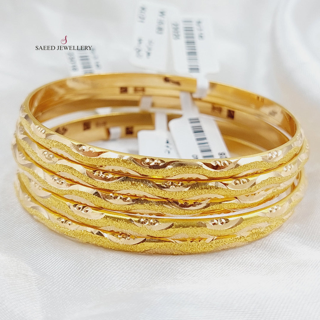 21K Thin Laser Bangle Made of 21K Yellow Gold by Saeed Jewelry-23017