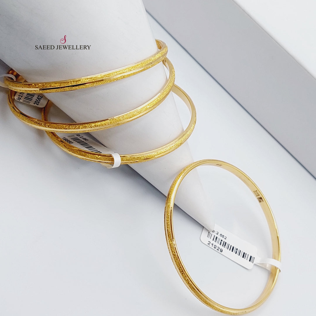 21K Thin Laser Bangle Made of 21K Yellow Gold by Saeed Jewelry-24550