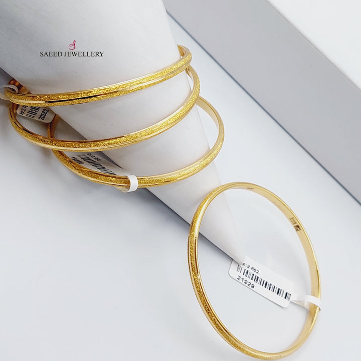 21K Thin Laser Bangle Made of 21K Yellow Gold by Saeed Jewelry-24550